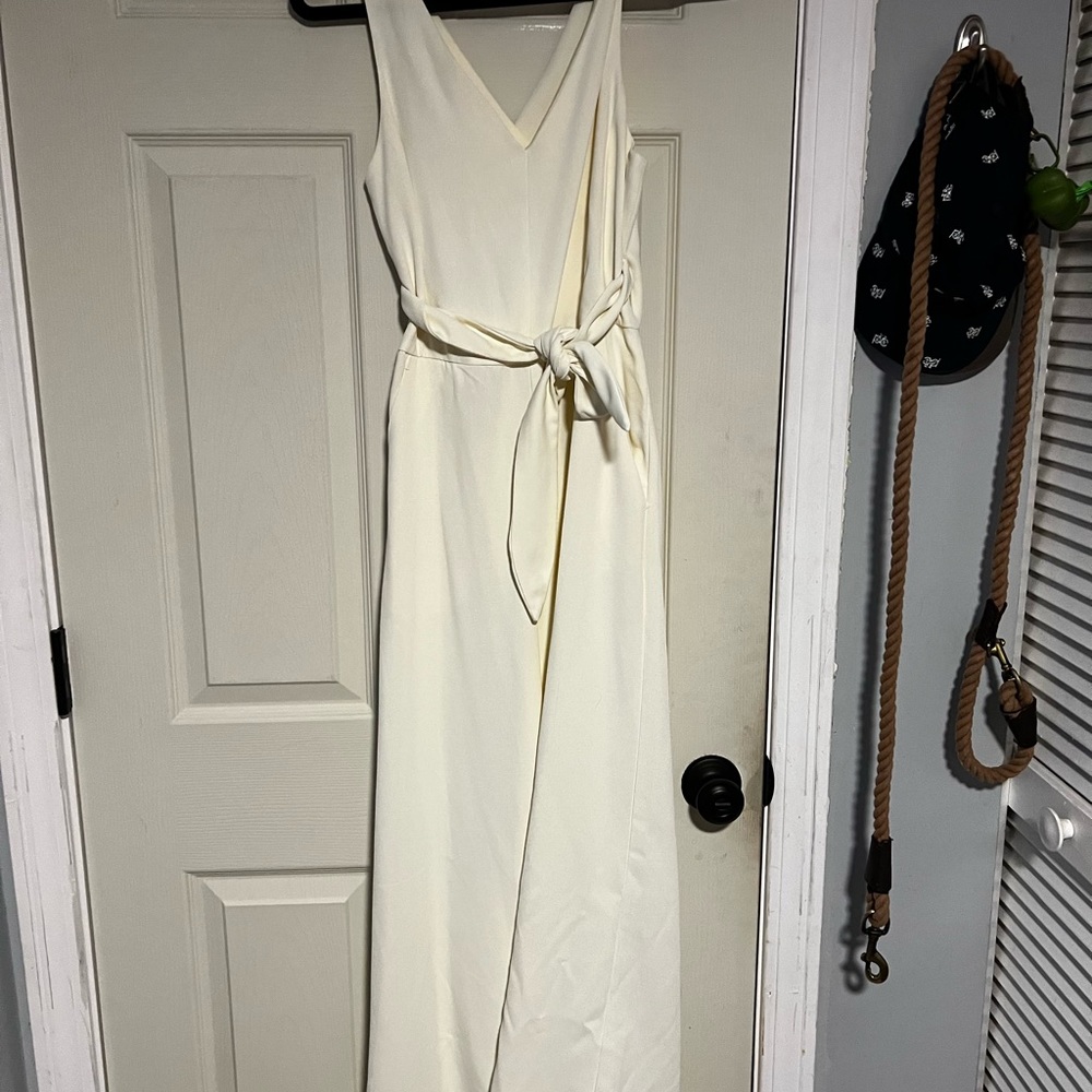 Pale yellow/ cream backless jumpsuit
